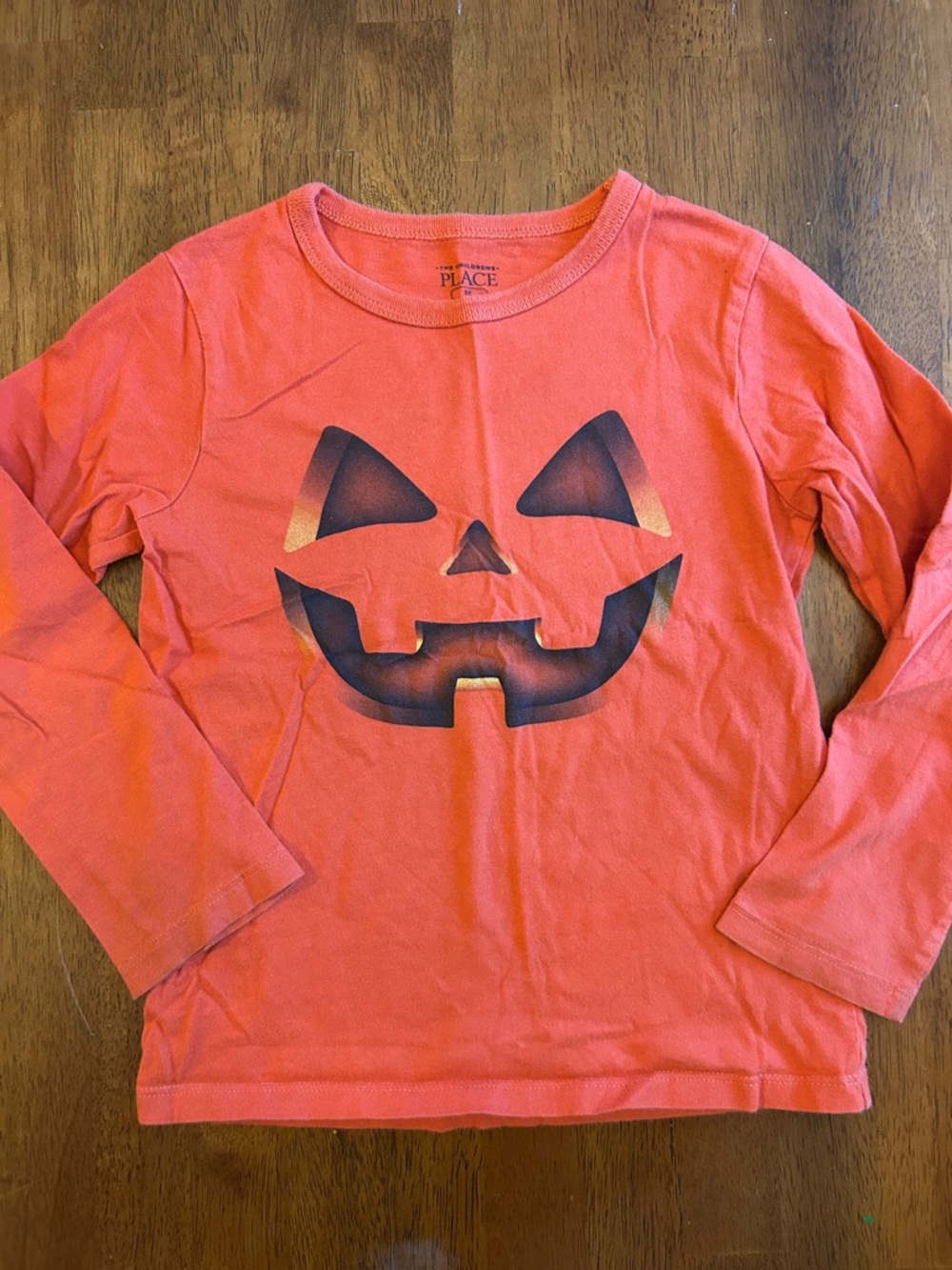 Orange Halloween Pumpkin Face Long Sleeve Tee | Boys 5T | The Children's Place